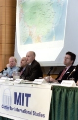The CIS held a panel discussion to examine relations between the United        States and China, with panelists (left to right) Stephen Van Evera, Edward Steinfeld, Eric Heginbotham and Harry Harding.