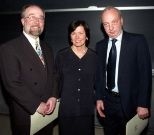 The Gordon Y Billard Award for special service of outstanding merit was        presented to (left to right) Steven M. Dimond, manager of the Copy Technology Centers; Charlene M. Placido, assistant dean for research; and Albert J. Guarino, dormitory housekeeper for Next House.