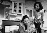 MIT theater alumnae Ivi Acu�a and Tara Perry in a scene from Dramashop's 1996 production of "Escape from Happiness."