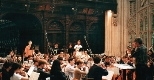 MITSO, led by Dante Anzolini, rehearses in Kings College Chapel at Cambridge University.