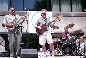 Bobby Gus (left), Dave Broderick (center) and drummer Mike Avery