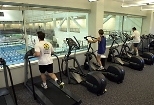 Users of the treadmills and elliptical trainers get a nice view of the pool at the recently opened Zesiger Center.