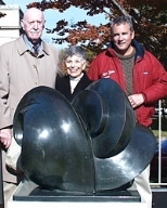 From left, Sidney Silber, Jean Silber, and Fran Charles with "The Wave."