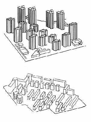 Airflow analysis is an effective technique for guiding the design of new communities in China. Scheme (top) on the left is a design prepared by a Chinese architectural firm. Airflow analysis performed by MIT researchers showed that scheme (bottom) at right could provide the same living space while also blocking winter winds from the north, increasing passive solar heating in winter and enhancing c...