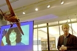Senior research engineer in aeronautics and astronautics Charles Oman spoke briefly about astronaut Laurel Clark, whom he knew and worked with, at a brief MIT memorial held Monday to honor the astronauts of Columbia.