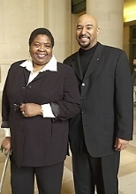 Boston YMCA Black Achievers of the Year are Gail-Lenora Staton, senior administrative officer in the Office of Minority Education, and Roy Charles, assistant dean for graduate students.