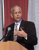 "We're seeing freedom shrink and hate expand," Julian Bond said at MIT's Martin Luther King Jr. celebratory breakfast.