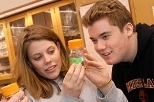 Kristina Bachrach and Bradley Reed of Holliston High School in the lab.