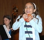 Above, Sofia Molina of Jamaica Plain squeezes her Music Shaper as Pascale Delache-Feldman of the Boston Modern Orchestra Project accompanies her on bass during a rehearsal at Kresge Auditorium
