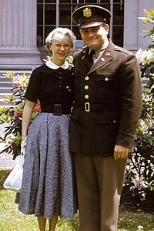 Paul and Priscilla Gray on Killian Court on June 10, 1954, the day he was commissioned as a second lieutenant.