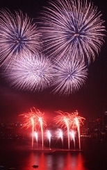 Fireworks provided a spectaclar show after dark.