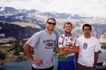 Greg, Kyle and Taku at Beartooth Pass above Red Lodge, Mont. at 11,000 feet on the border with Wyoming.