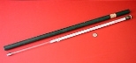 This 18th-century thermometer and its case are about two-feet in length.