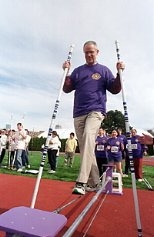 Vest struts his stuff at the 2000 Johnson Games.