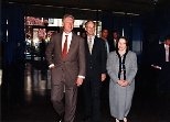 President William J. Clinton with Vest and his wife, Rebecca Vest, in 1998, when Clinton gave MIT's Commencement address.