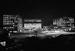 Technology Square glows at night soon after it was constructed more than 40 years ago.