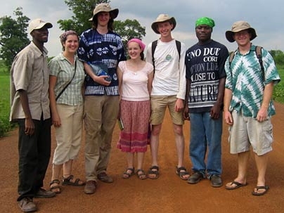 The entire ENGhana Team. MIT student Tim Heidel is on the right and MIT student Kathleen Connolly is in the center.
