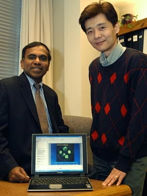 Work by materials science experts -- MIT professor Subra Suresh, left, and research scientist Ming Dao -- is aiding in the search for cures for malaria and pancreatic cancer.