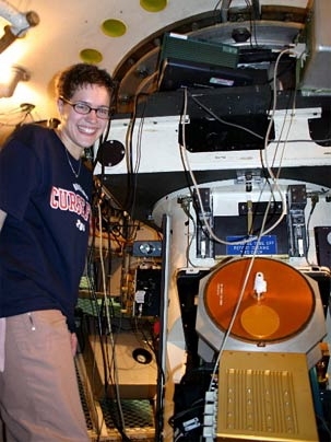 Emily Levesque, a junior in physics, observed red supergiant stars in the Milky Way as a member of an international team that used this telescope at the Cerro Tololo Inter-American Observatory in Chile in November 2004.