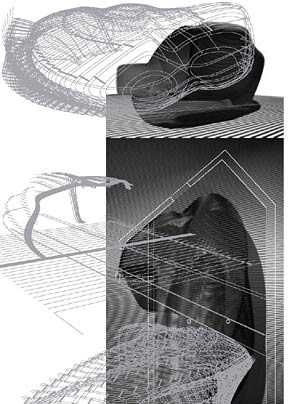 The dECOi atelier, winner of the FEIDAD International Digital Design Award 2005, specializes in speculative and experimental architectural design. Above is of a theoretical fashion showroom.