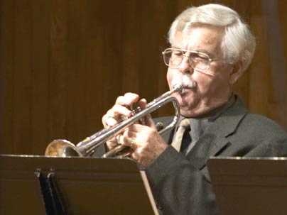 Herb Pomeroy performs at MIT last April. The jazz leader will be honored with a birthday concert on Saturday, April 23, in Kresge Auditorium.