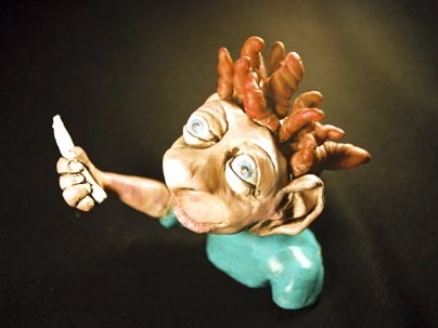 Kudrowitz' sculpture 'Arnold Soft' is a model for a fictional poet.