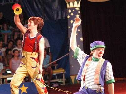 Nate Stein Sharpe, left, performs in Circus Smirkus with his brother, Jacob Stein Sharpe.