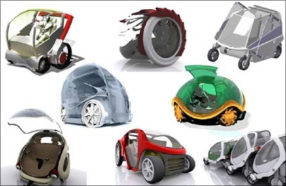 Drawings by an MIT Media Lab group show urban 'concept cars' designed to adapt to the driver, the road and the city.