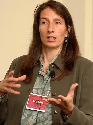George Washington University Professor Catherine Mavriplis, who received a Ph.D. in aero/astro from MIT in 1989, speaks at a workshop held at MIT aimed at helping young women succeed in academic careers.