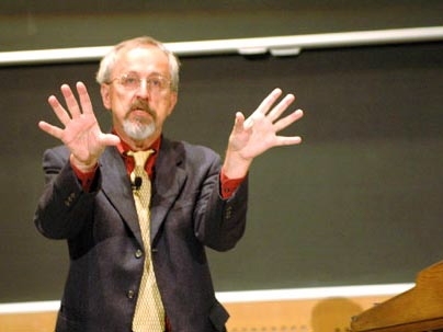 Professor Richard C. Larson spoke on 'Recurring Problems With Disaster Response Systems' at the symposium on hurricanes held in Kirsch Auditorium on Friday, Sept. 30.