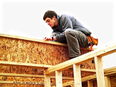 Junior Matthew Zedler, a 2006 Truman Scholar, has participated in several community service projects, including framing a house in Washington D.C. with Habitat for Humanity.