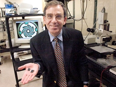 Professor Alan Epstein and his team have been using computer-chip fabrication techniques to make a gas-turbine engine that fits in the palm of his hand.