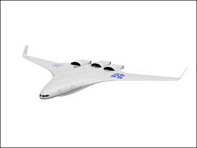 This image shows the top of the conceptual silent aircraft.