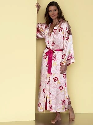 A model wears a robe designed by MIT Sloan School of Management graduate Juli Lee, founder of the apparel company Julianna Rae.