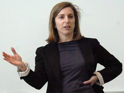 Meg Jacobs of the MIT History section makes a point during a recent colloquium about the 1970s oil crisis.