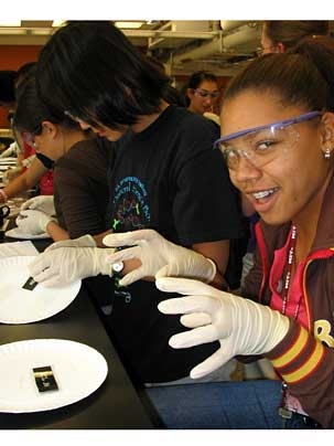 Christina Gillis, right, was a 2006 WTP student in mechanical engineering.