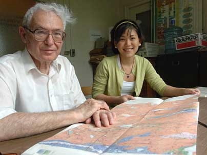 Civil engineering professor Herbert Einstein and former graduate student Artessa Saldivar-Sali. Saldivar-Sali developed the landslide risk-assessment system as part of her master's degree work with Einstein in 2004.