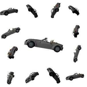 The human brain easily recognizes that these cars are all the same object, but the variations in the car's size, orientation and position are a challenge for computer-vision algorithms.