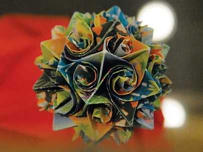 #2, a modular origami design folded by Xiao Xiao '09.