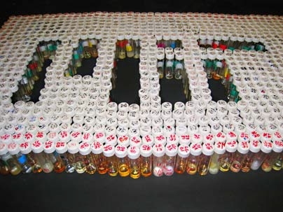 Vials of lipid-like molecules developed by a team from MIT and Alnylam Pharmaceuticals. Some of the compounds have successfully delivered RNA interference agents in animals.