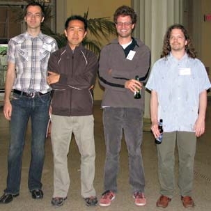 Postdoctoral scholar winners (left to right): Johan Peter Svensson (3rd place), Dragony Fu (3rd Place), Peter Slade (2nd Place), and Scott Knudsen (1st Place).