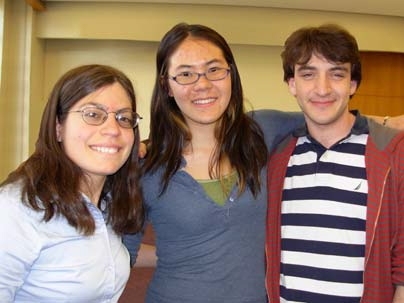 Winners of the Foreign Languages and Literatures department's 'Award for Excellence in Foreign Languages and Literatures,' from left to right, Roxana Safipour, Lisa Nakano, Vladimir Mirkin.