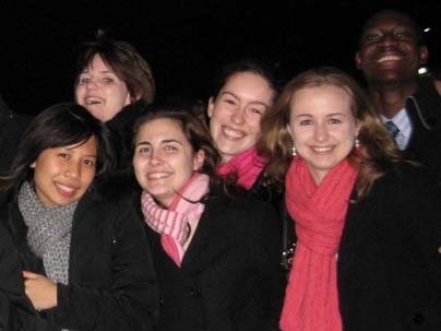 January Scholars in France group members Carmel Mercado, Tess Wise, Alona Birjiniuk, Alicia DeFrancesco, Lauren McLendon, Serginio Sylvain.