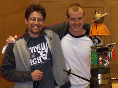 Rock Award winner Kevin Krogman with graduate student presenter Daniel Bonner.