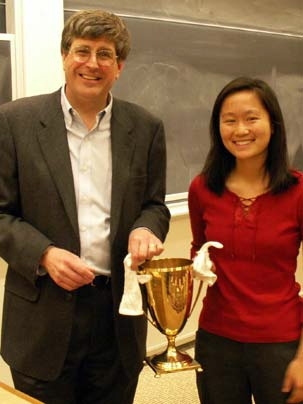 Robert T. Haslam Cup winner Nina Mann with Department Head Klavs Jensen.