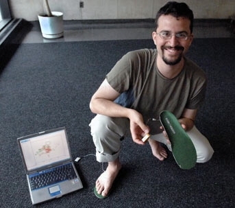 Graduate student Erez Lieberman is working on an "iShoe" which uses technology developed by NASA to create an insole that could help elderly people keep their balance and prevent falls.