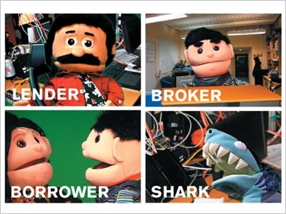 Predatory Tales, a short video produced in cooperation with Lawrence Community Works in Lawrence, Massachusetts, features victims of mortgage and housing scams telling their stories in order to educate their neighbors. Stills from video in exhibition.