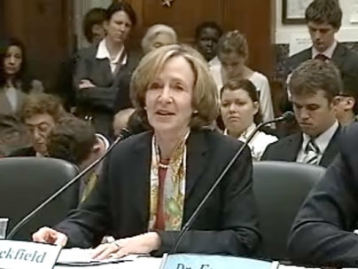 Susan Hockfield testifies before the House Select Committee on Energy Independence and Global Warming on the need to boost energy research funding.