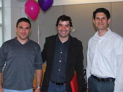 From left to right, Roy Ben-Ami, Pablo Querubin, and Doug Fearing, the 2009 Outstanding Teaching Assistants from the Sloan School of Management.