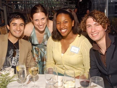 Students enjoyed themselves at the Department of Civil and Environmental Engineering (CEE) senior and awards dinner held at Endicott House May 15. Left to right: Graduate student J. Alberto Ortega, winner of the Trond Kaalstad (Class of 1957) Fellowship; senior Mahalia Miller, winner of the Steinberg Prize; and graduate students Zenzile Brooks and James Vanzo.